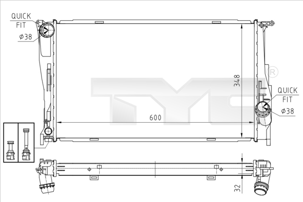 Radiateur TYC 703-0008