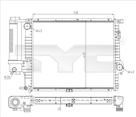 Radiateur TYC 703-0010-R