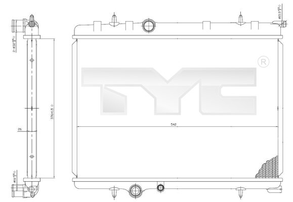 Radiateur TYC 705-0028