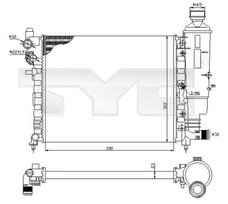 Radiateur TYC 705-0032