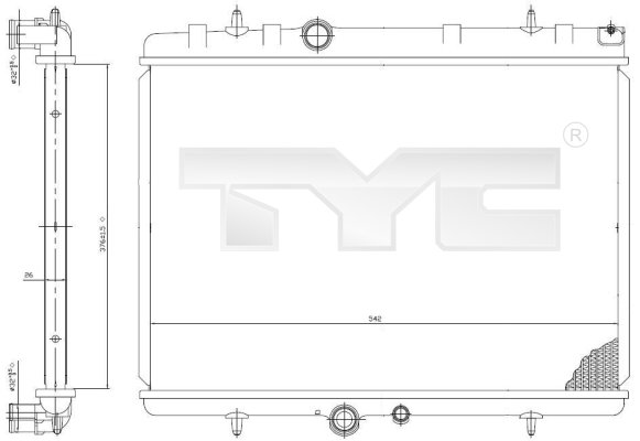 Radiateur TYC 705-0065