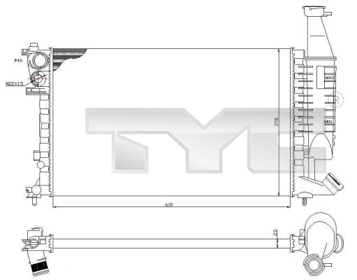 Radiateur TYC 705-0069