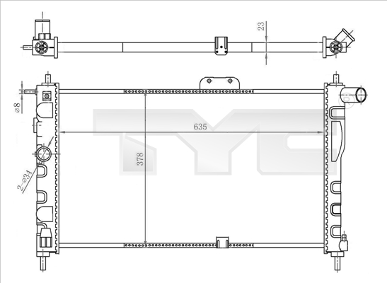 Radiateur TYC 706-0018