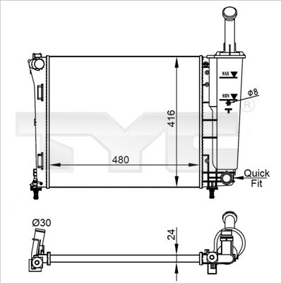 Radiateur TYC 709-0022-R