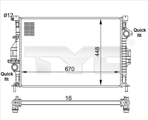 Radiateur TYC 710-0057