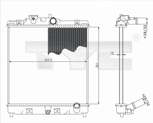 Radiateur TYC 712-0052