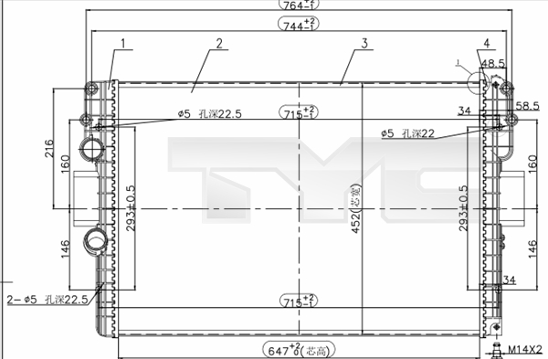 Radiateur TYC 715-0006-R