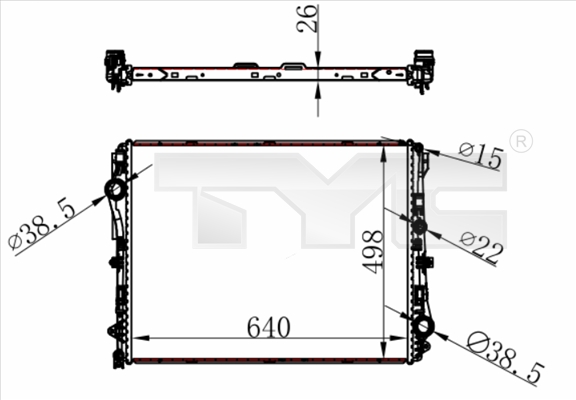 Radiateur TYC 721-0022