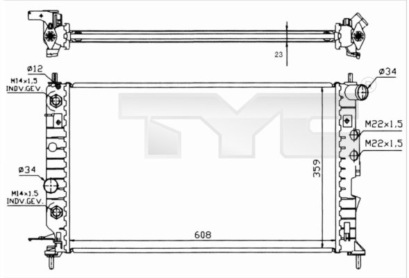 Radiateur TYC 725-0004-R