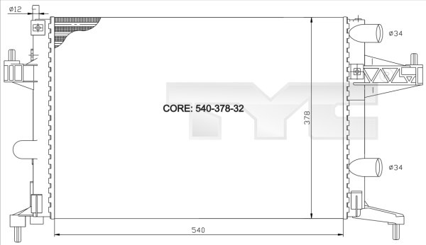 Radiateur TYC 725-0007