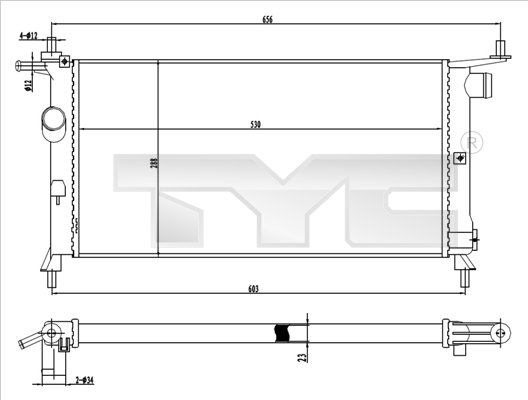 Radiateur TYC 725-0020