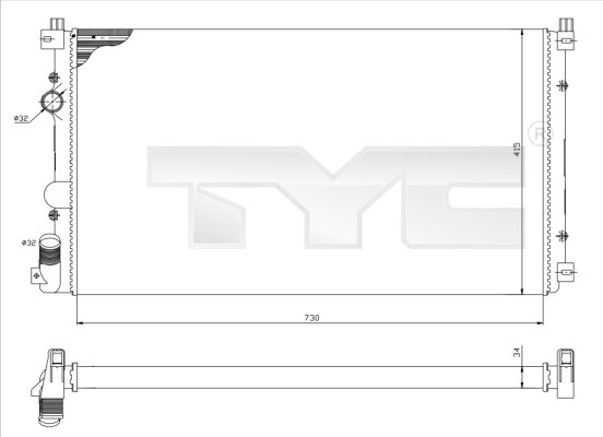 Radiateur TYC 725-0029