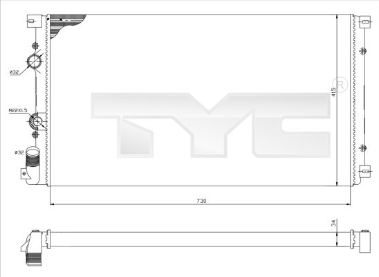 Radiateur TYC 725-0030