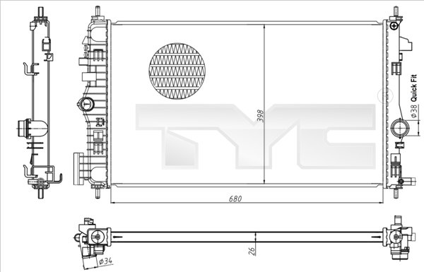 Radiateur TYC 725-0047