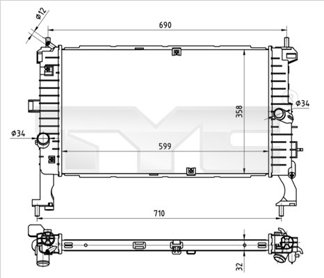 Radiateur TYC 725-0049