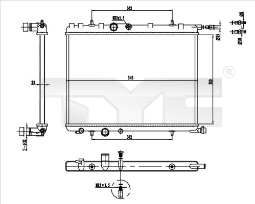 Radiateur TYC 726-0016-R