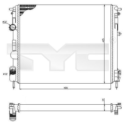 Radiateur TYC 728-0053