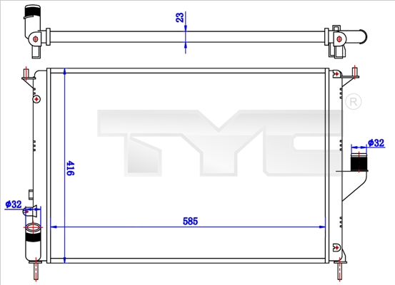 Radiateur TYC 728-0057