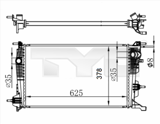 Radiateur TYC 728-0065-R