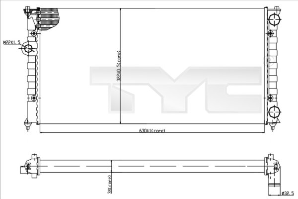 Radiateur TYC 737-0029