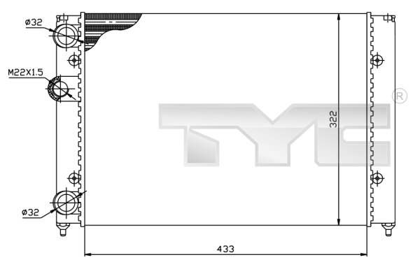 Radiateur TYC 737-0039