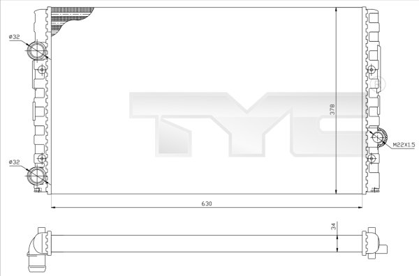 Radiateur TYC 737-0051-R