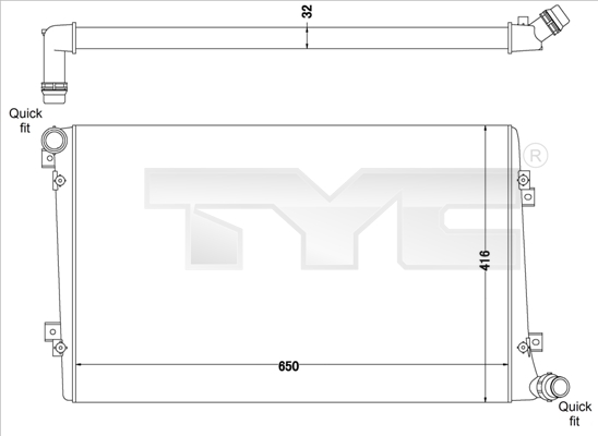 Radiateur TYC 737-0063-R