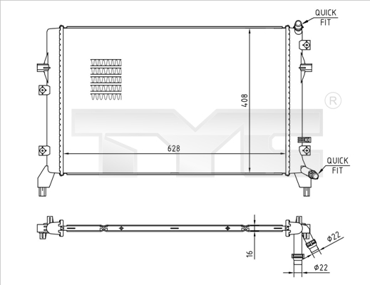 Radiateur TYC 737-0066