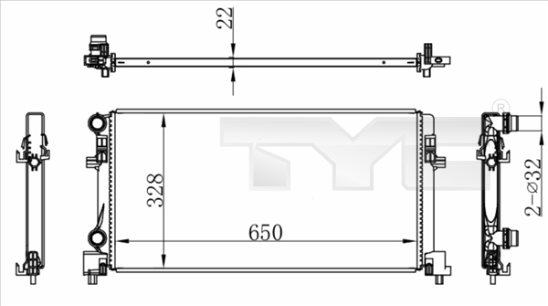 Radiateur TYC 737-0073