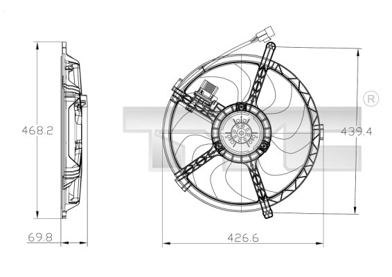 Ventilatorwiel-motorkoeling TYC 803-0010