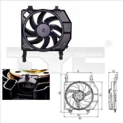 Ventilatorwiel-motorkoeling TYC 810-0022