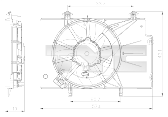 Ventilatorwiel-motorkoeling TYC 810-0043