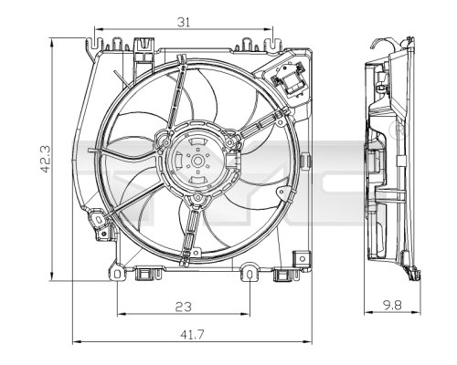 Ventilatorwiel-motorkoeling TYC 828-0001