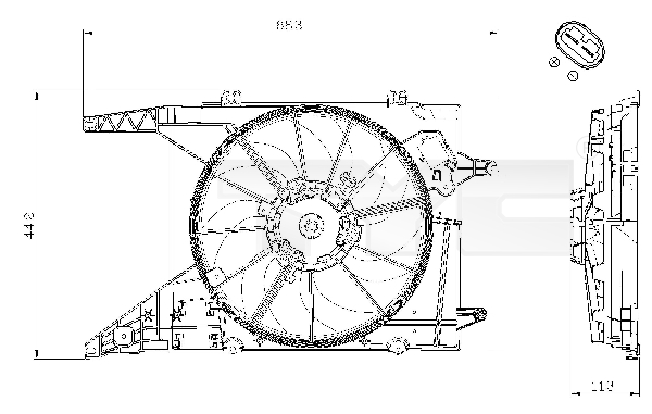 Ventilatorwiel-motorkoeling TYC 828-0002