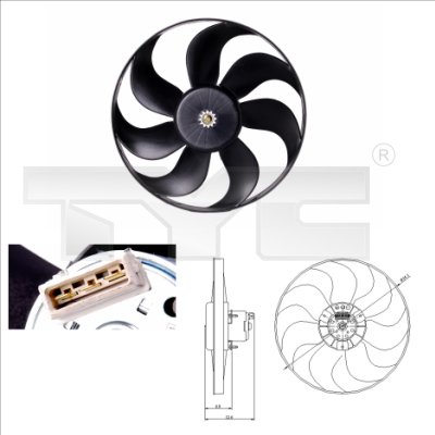 Ventilatorwiel-motorkoeling TYC 837-0010