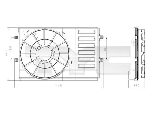 Ventilator houder TYC 837-0034-1