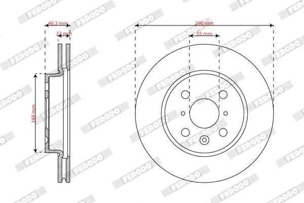 Remschijf Ferodo DDF3206C
