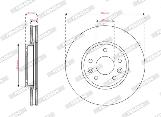 Remschijf Ferodo DDF3208C
