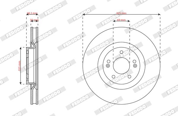 Remschijf Ferodo DDF3242C