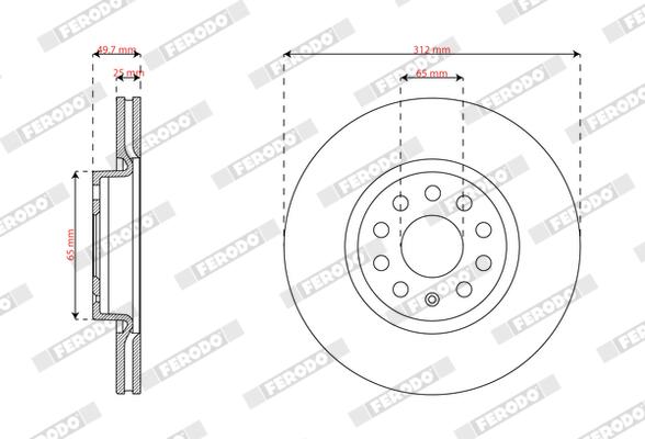 Remschijf Ferodo DDF3245C