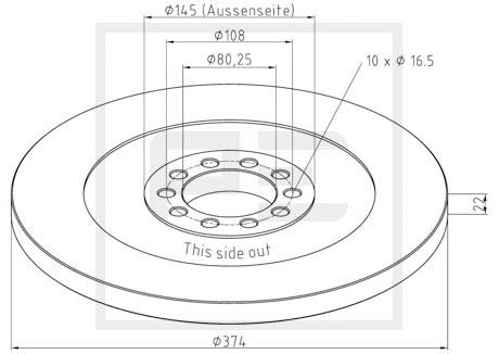 Remschijven Pe Automotive 016.280-00A