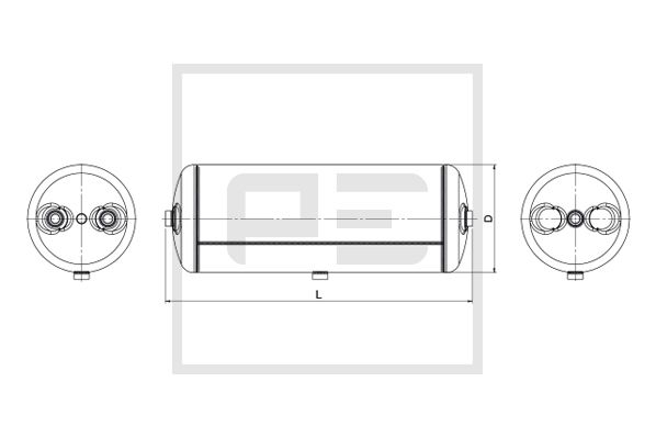 Luchtreservoir, pneumatisch systeem Pe Automotive 036.360-80A