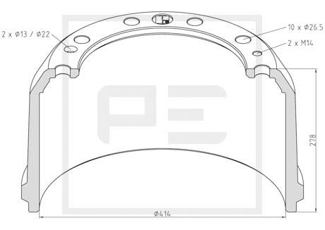 Remtrommel Pe Automotive 256.025-00A