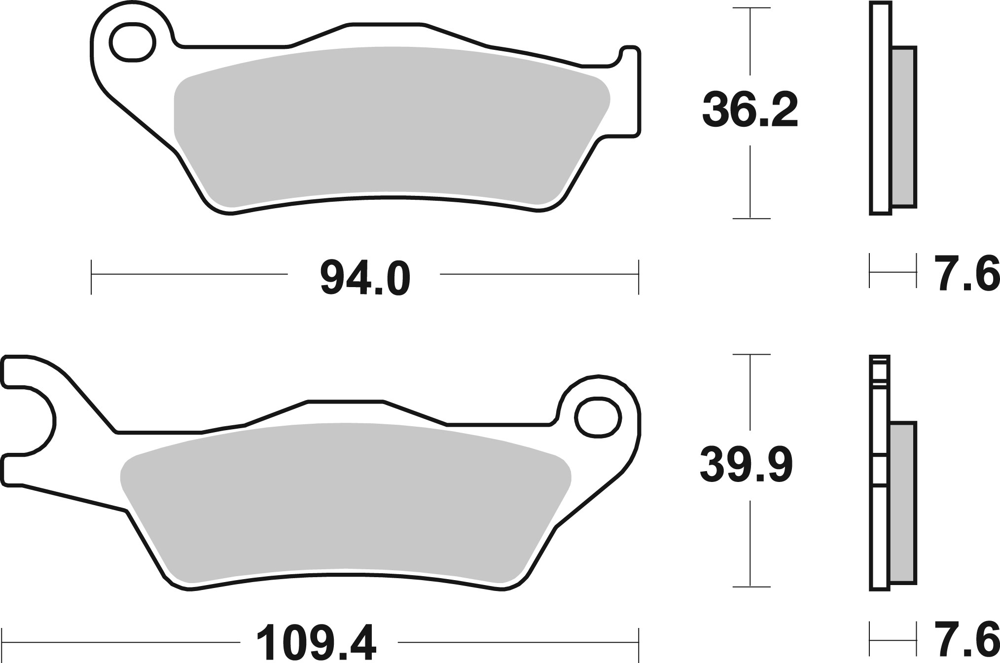 Remblokkenset, schijfrem Brembo 07120