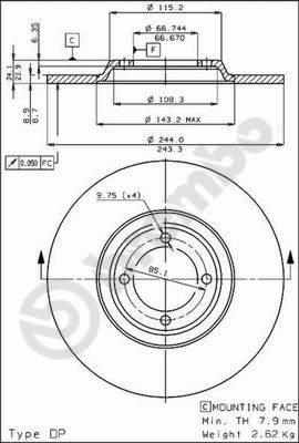 Remschijven Brembo 08.2244.10