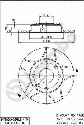 Remschijven Brembo 08.2958.75