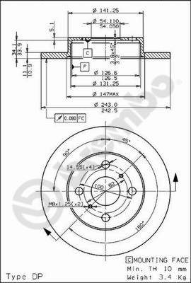 Remschijven Brembo 08.3110.10