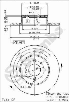 Remschijven Brembo 08.3129.10