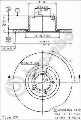 Remschijven Brembo 08.3296.10