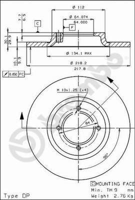 Remschijven Brembo 08.3372.10